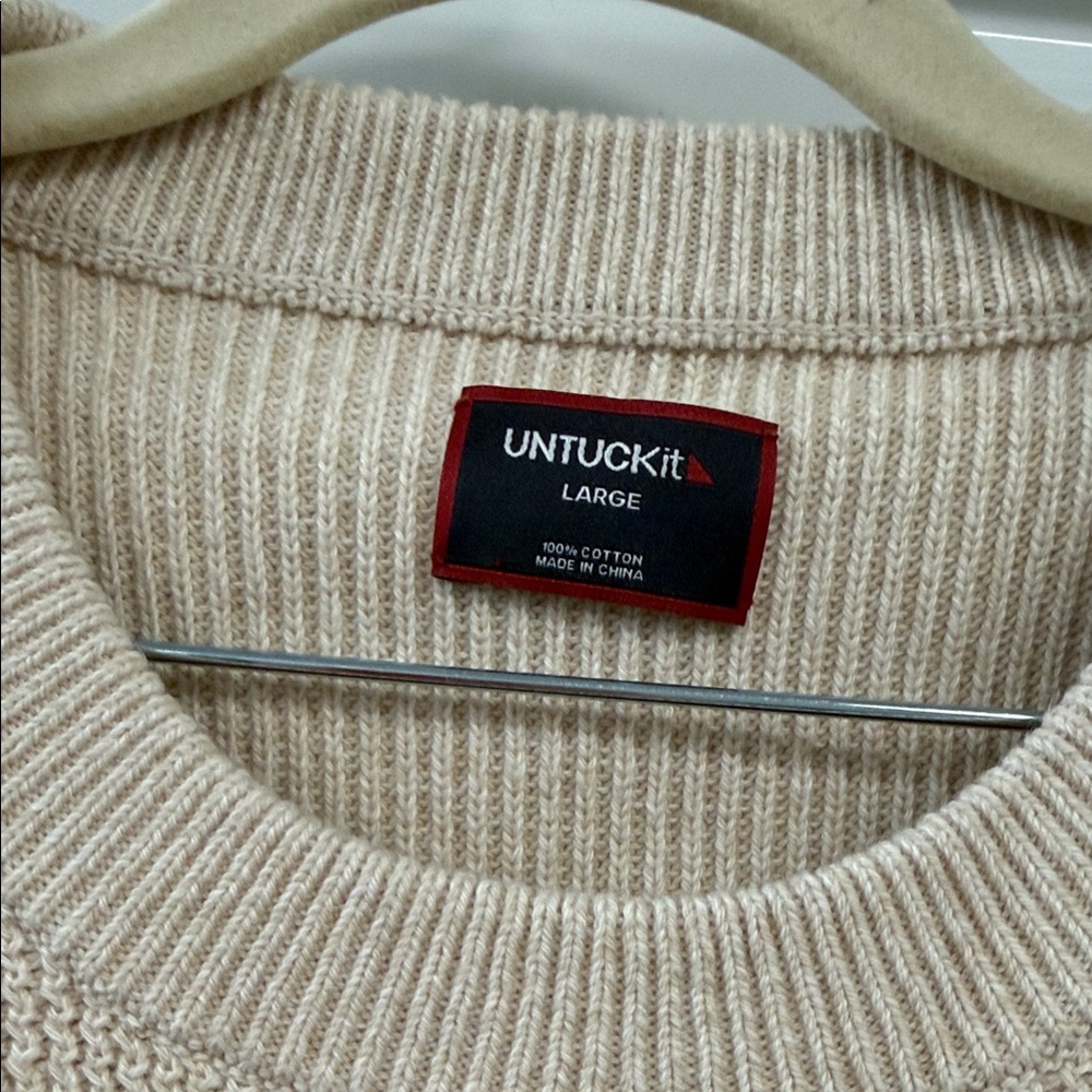 UNTUCKit Men's Beige Crewneck Sweater - Picture 2 of 2